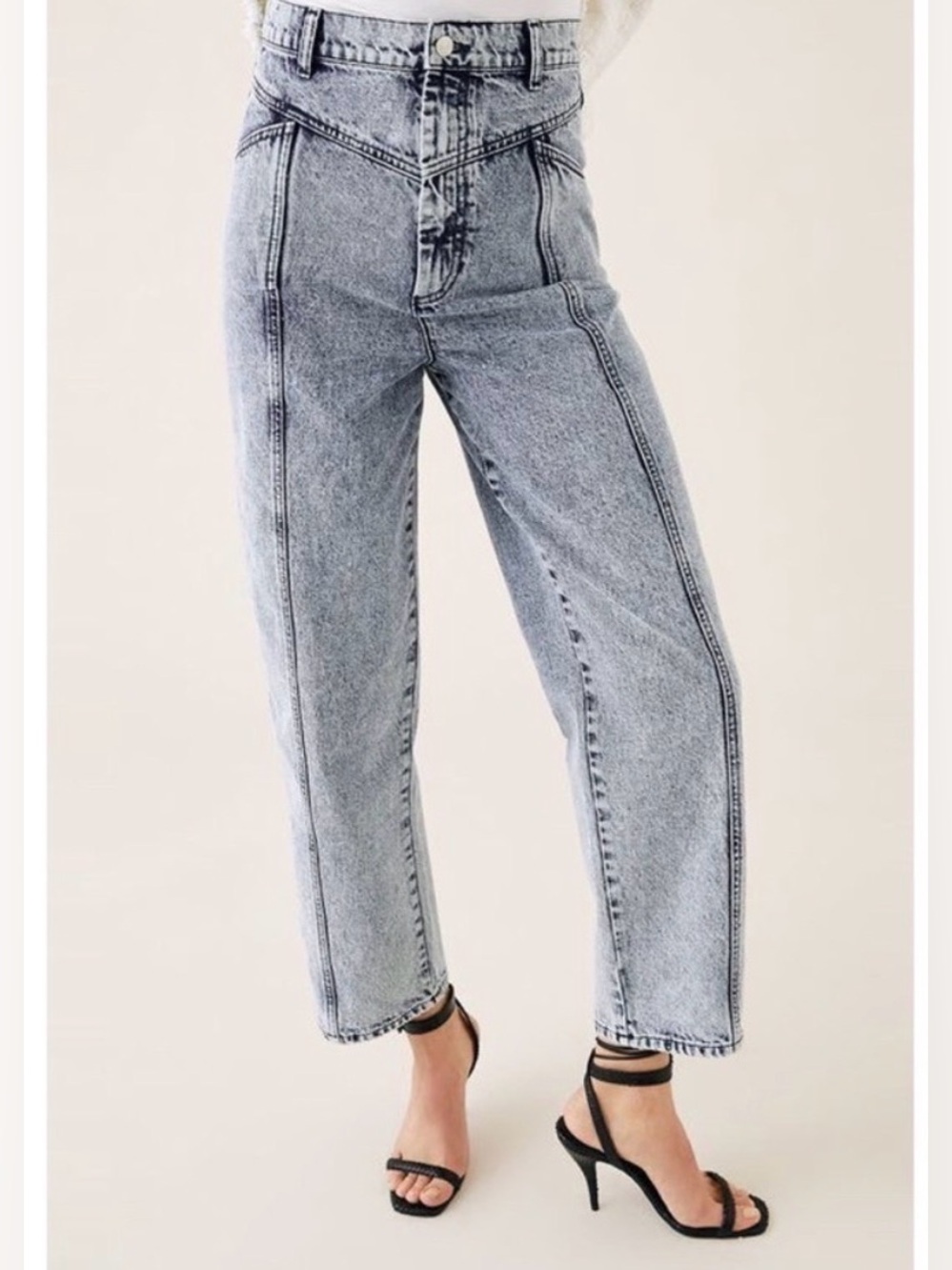 Zara 80’s Baggy High Waisted Acid Blue Jeans
